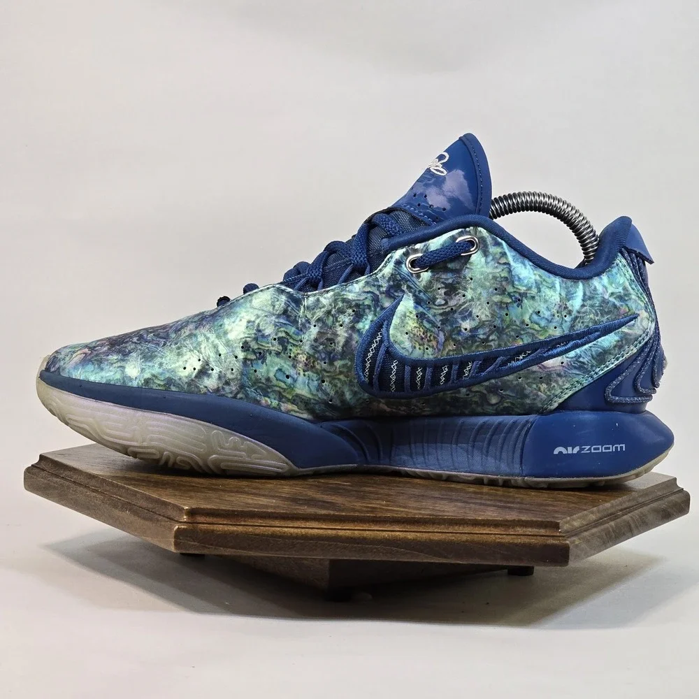 Nike LeBron 21 Shoes Mens Size 8 Blue Air Zoom‎ Basketball Abalone FN0708-400
